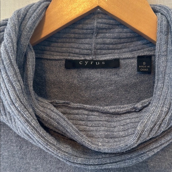 Blue Turtleneck Sweater with Relaxed Fit and Long Sleeves - Picture 2 of 4